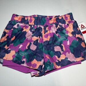 Women’s Reebok Colorful Camo Relaxed Short Workout Shorts Extra Large